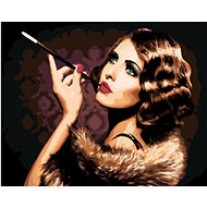 Diamondi - ELEGANT WOMAN WITH CIGARETTE, 40x50 cm, off canvas on frame - Diamond Painting