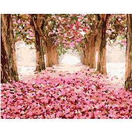 Diamondi - TUNNEL FULL OF PINK FLOWERS, 40x50 cm, off canvas on frame - Diamond Painting