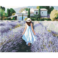 Diamondi - LEVANDULA FIELD AND WOMAN IN PROVENCE, 40x50 cm, stretched canvas on frame - Diamond Painting
