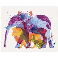 Diamondi - Elephant, Deer, Lion and King, 40x50 cm, without frame and without canvas shut off - Diamond Painting