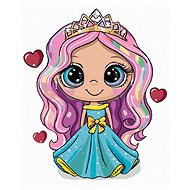 Diamondi - GIRL PRINCESS WITH HEART, 40x50 cm, off canvas on frame - Diamond Painting