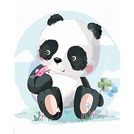 Diamondi - PANDA WITH A BUTTERFLY, 40x50 cm, without frame and without canvas shut off - Diamond Painting