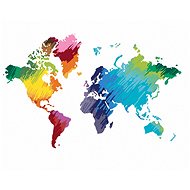 Diamondi - COLOUR MAP OF THE WORLD IV, 40x50 cm, off canvas on frame - Diamond Painting