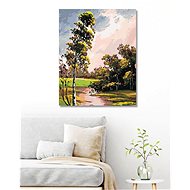 Diamondi - SUMMER LANDSCAPE WITH BIRCH AND BERRY, 40x50 cm, without frame and without canvas shut of - Diamond Painting