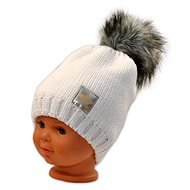 BABY NELLYS Winter cap with pompom - white - Children's Hat