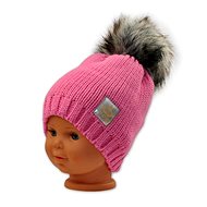 BABY NELLYS Winter cap with pompom - pink - Children's Hat