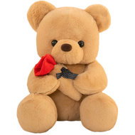 ANNAM Teddy bear with rose 23 cm, beige - Soft Toy