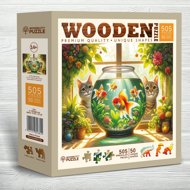 WOODEN CITY Wooden Puzzle - Cats and Fish 505 pieces - Jigsaw Puzzle