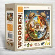WOODEN CITY Wooden Puzzle - Horse Clock 250 pieces - Jigsaw Puzzle