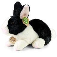 RAPPA Plush rabbit white and black lying 23 cm, Eco-Friendly - Soft Toy