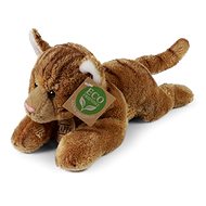 RAPPA Plush cat lying brown 18 cm, Eco-Friendly - Soft Toy
