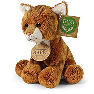 Rappa Plush Cat, Rust-Coloured, Sitting, 14 cm, Eco-Friendly - Soft Toy
