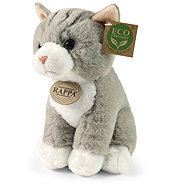 Rappa Plush Cat, grey, 23 cm, Eco-friendly Soft - Soft Toy