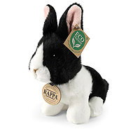 Rappa Black and White Sitting Plush Rabbit 16 cm - Soft Toy