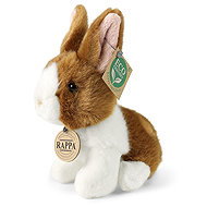 Rappa Plush Bunny, White/Brown, Sitting, 16cm - Soft Toy