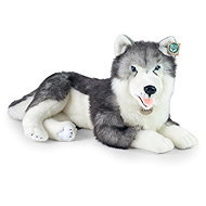RAPPA Plush husky dog lying 60 cm, Eco-Friendly - Soft Toy