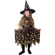 Rappa witch costume black and gold with hat (M) e-packaging - Costume