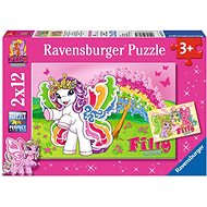 RAVENSBURGER Puzzle Filly Butterfly 2 × 12 pieces - Jigsaw Puzzle