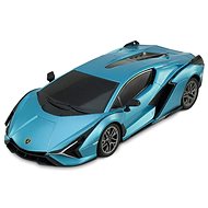 RE.EL Toys Lamborghini Sian 1:24, metál kék, LED világítás - Távirányítós autó