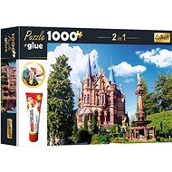 Trefl 2in1 puzzle set Drachenburg Castle in Siebengebirge, Germany 1000 pieces with glue - Jigsaw Puzzle