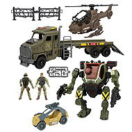 Wiky Robot Mecha with effects set with tractor and helicopter 60 cm - Robot