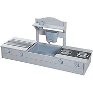 Roba 2-in-1 Balcony Sandpit with Kitchen, Grey - Sandpit