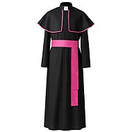 Ruhhy 26148 Carnival costume of bishop, priest, black and pink, XL/XXL - Costume