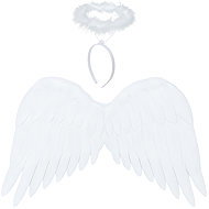 Ruhhy Angel wings with headband and halo 2, white - Costume Accessory