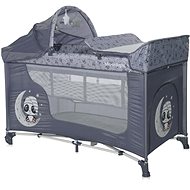 Lorelli Moonlight plus cool grey pandas travel cot and playpen 2in1 - Travel Bed