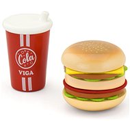 Viga Wooden burger and drink - Toy Kitchen Food