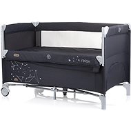 CHIPOLINO Travel cot with folding side Relax Ebony linen pattern - Cot