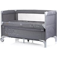 CHIPOLINO Travel cot with folding side Relax Glacier linen pattern - Cot