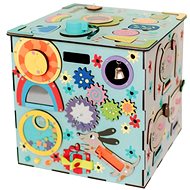 eliNeli Activity board cube XXL with LED, blue - Activity Board