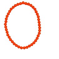 Retro neon beads - necklace - 80s - disco - orange - Party Accessories