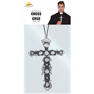 Silver neck cross - priest - 15 cm - Costume Accessory