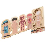 KIK KX5957_1 Montessori wooden puzzle body parts boy - Wooden Puzzle