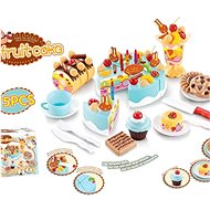 DIY Kids plastic birthday cake blue KX9746 - Toy Kitchen Food
