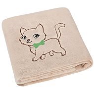 BELLATE× s. r. o. KORALL MICRO 1004/027 75×100 beige with embroidery cat - Blanket