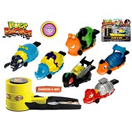 MIKRO-TRADING Bugs Racings 9 cm blow and go with sticker and ejection ramp - Toy Car