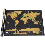 Popron Scratch-off world map deluxe black 83×60 cm - Map