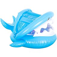 KIK KX5537 Inflatable boat with canopy shark blue - Inflatable Water Mattress