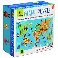 Ludattica Giant Floor Puzzle World Map, 48 pieces - Jigsaw