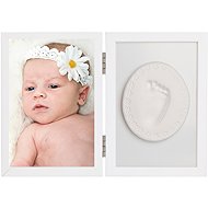 Tiny Memories Baby imprint kit - double frame with modeling clay for hand or foot imprint, white - Print Set