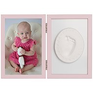 Tiny Memories Baby imprint kit - double frame with modelling clay for hand or foot imprint, pink - Print Set