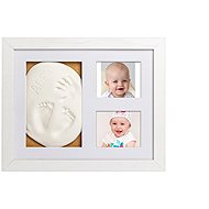 Tiny Memories Baby Fingerprint Set in wooden frame, tri-frame, gift set, white - Print Set