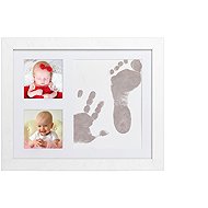 Tiny Memories Baby Fingerprint Set in wooden frame, tri-frame Magic ink, gift set, white - Print Set
