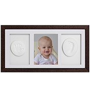 Tiny Memories Footprint or handprint set, tri-frame, baby gift set, dark brown - Print Set