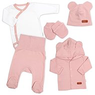 Baby Nellys Cotton maternity set 5D, Made with love, powder, size 62 - Baby Clothing Set