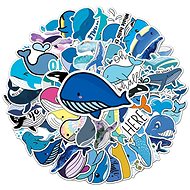 ANNAM Stickers Whale 50 pcs - different stickers - Kids Stickers