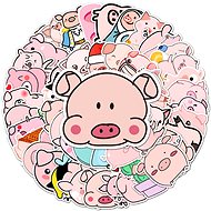 ANNAM Stickers Pig 50 pcs - different stickers - Kids Stickers